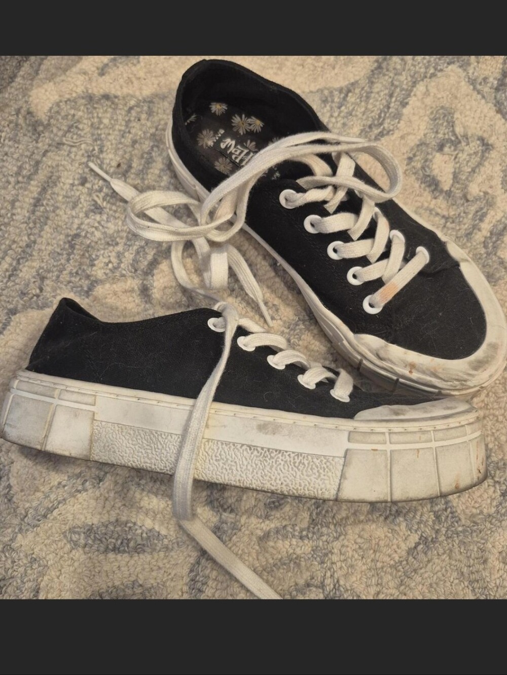 Black And White Mad Love Platform Sneakers